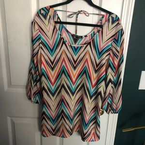 EUC Cable & Gauge Chevron Stripe Tunic SZ L